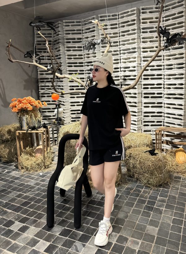 SET ĐÙI THUN COTTON THỂ THAO THÊU S STUDIO KHÁNH LA - Ảnh 9