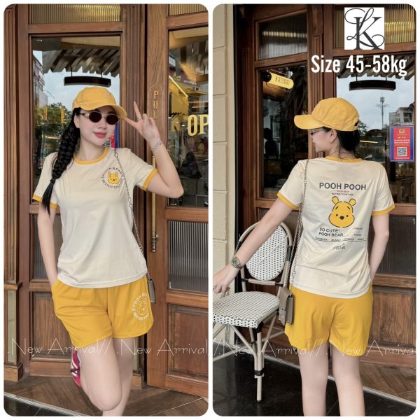 SET ĐÙI THUN COTTON IN GẤU POOH DỄ THƯƠNG KHÁNH LA