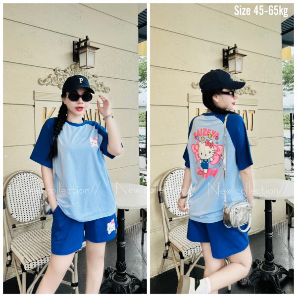 SET ĐÙI THUN COTTON PHỐI MÀU KITTY THỜI TRANG KHÁNH LA - Ảnh 4