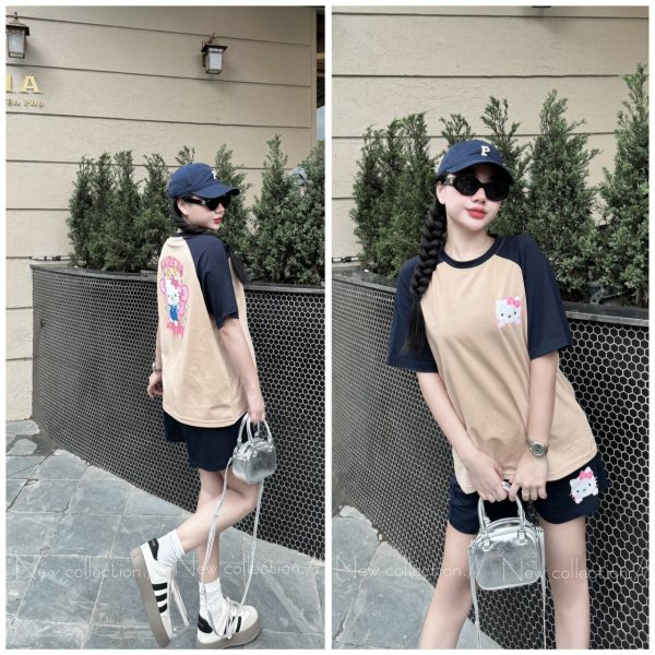 SET ĐÙI THUN COTTON PHỐI MÀU KITTY THỜI TRANG KHÁNH LA - Ảnh 5