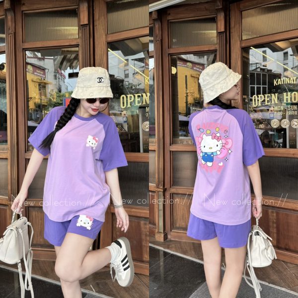 SET ĐÙI THUN COTTON PHỐI MÀU KITTY THỜI TRANG KHÁNH LA - Ảnh 7