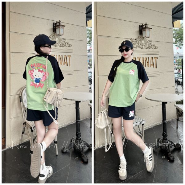 SET ĐÙI THUN COTTON PHỐI MÀU KITTY THỜI TRANG KHÁNH LA - Ảnh 8