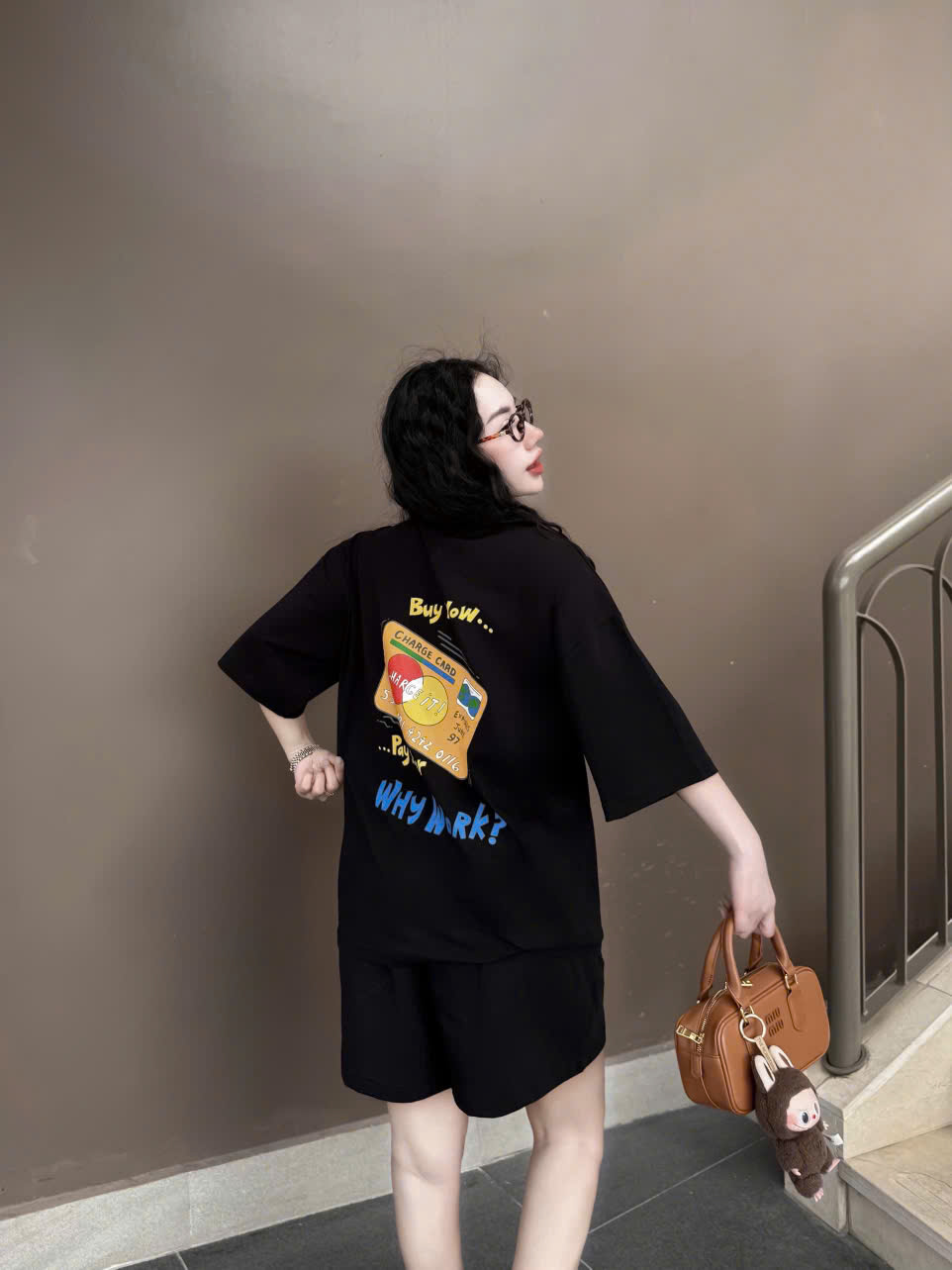 SET ĐÙI THUN ÁO COTTON PHOM RỘNG QUẦN DA CÁ KHÁNH LA - Ảnh 4