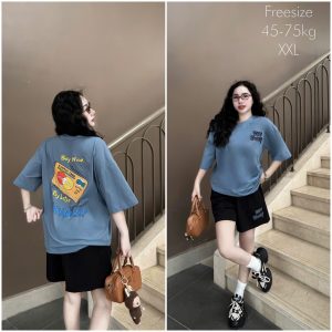 SET ĐÙI THUN ÁO COTTON PHOM RỘNG QUẦN DA CÁ KHÁNH LA