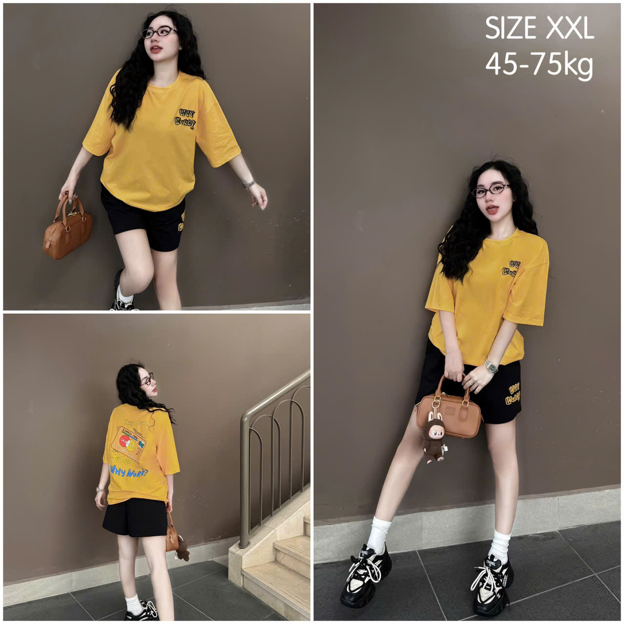 SET ĐÙI THUN ÁO COTTON PHOM RỘNG QUẦN DA CÁ KHÁNH LA - Ảnh 2