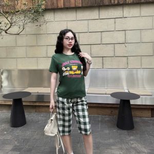 SET LỬNG ÁO THUN COTTON GẤU QUẦN LỬNG CARO KHÁNH LA