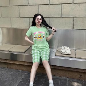 SET LỬNG ÁO THUN COTTON GẤU QUẦN LỬNG CARO KHÁNH LA