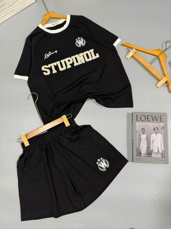 SET ĐÙI THỂ THAO THUN COTTON THÊU STUPIOL KHÁNH LA - Ảnh 2