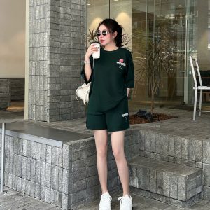 SET ĐÙI THUN COTTON PHOM RỘNG IN CHỮ M APP KHÁNH LA