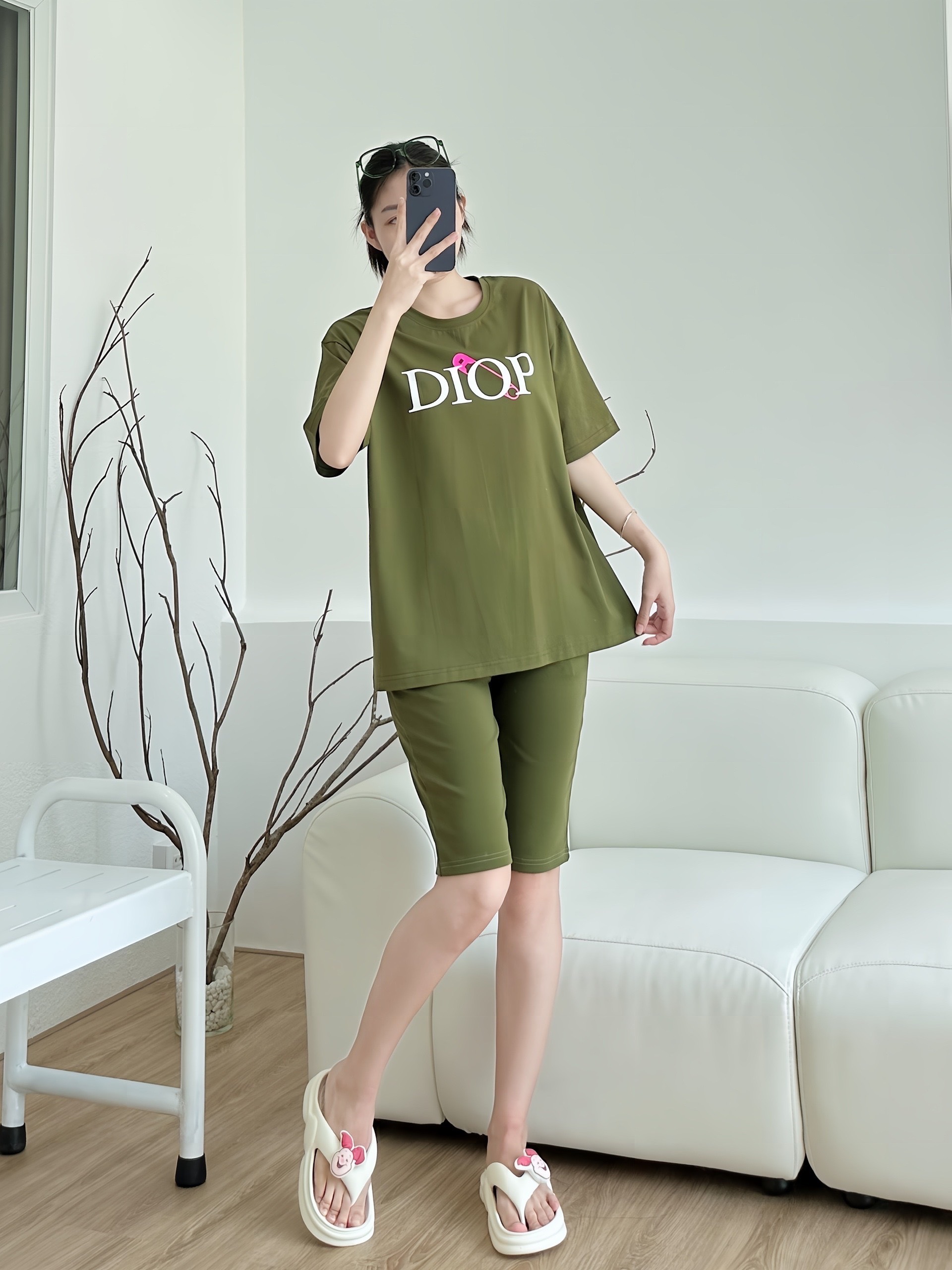 SET LỬNG ÁO THUN COTTON 4C DIOP QUẦN ÔM KHÁNH LA - Ảnh 15