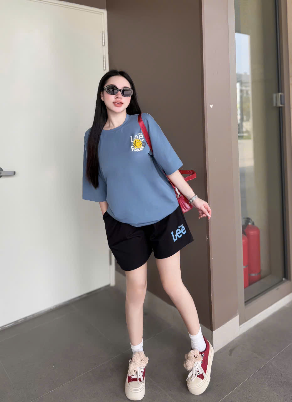 SET ĐÙI ÁO THUN COTTON PHOM RỘNG QUẦN DA CÁ IN LEE - Ảnh 16