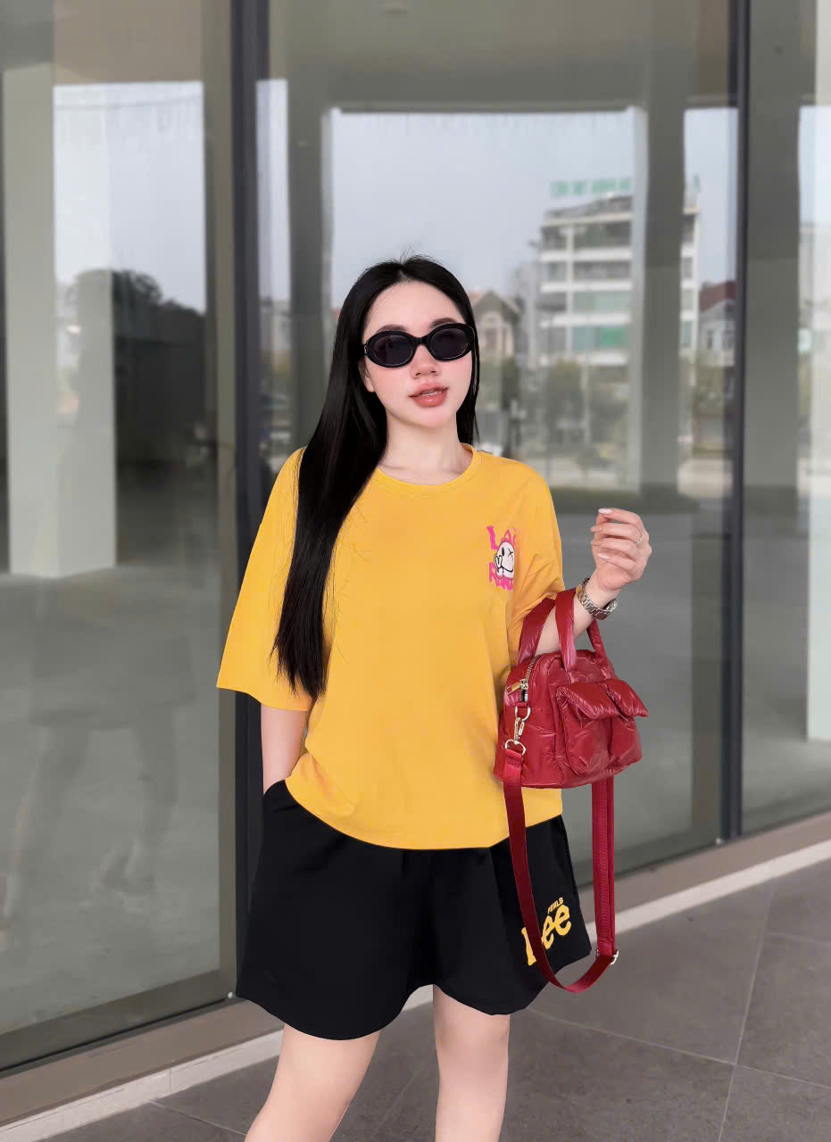 SET ĐÙI ÁO THUN COTTON PHOM RỘNG QUẦN DA CÁ IN LEE - Ảnh 14