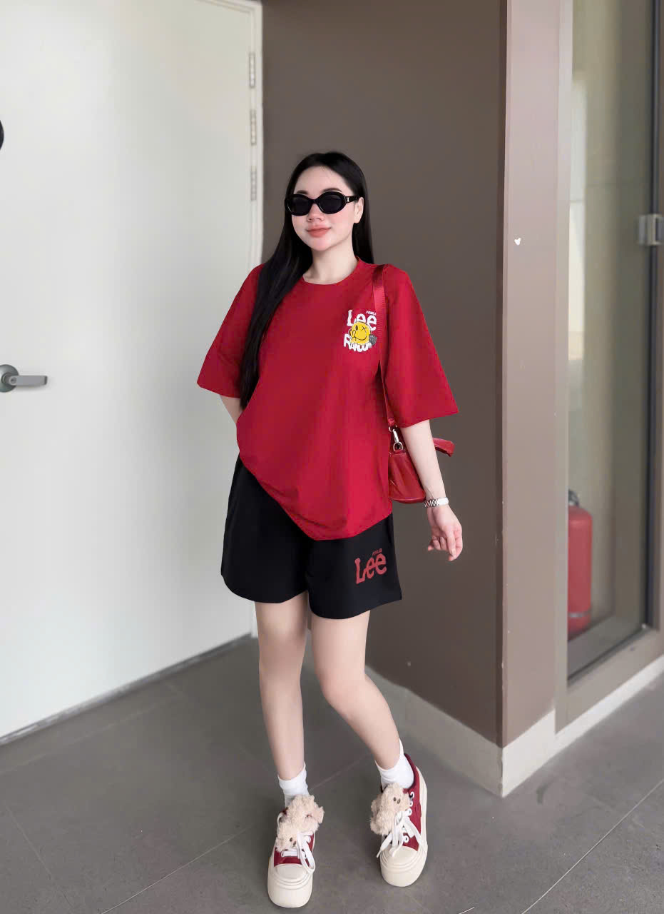 SET ĐÙI ÁO THUN COTTON PHOM RỘNG QUẦN DA CÁ IN LEE - Ảnh 10