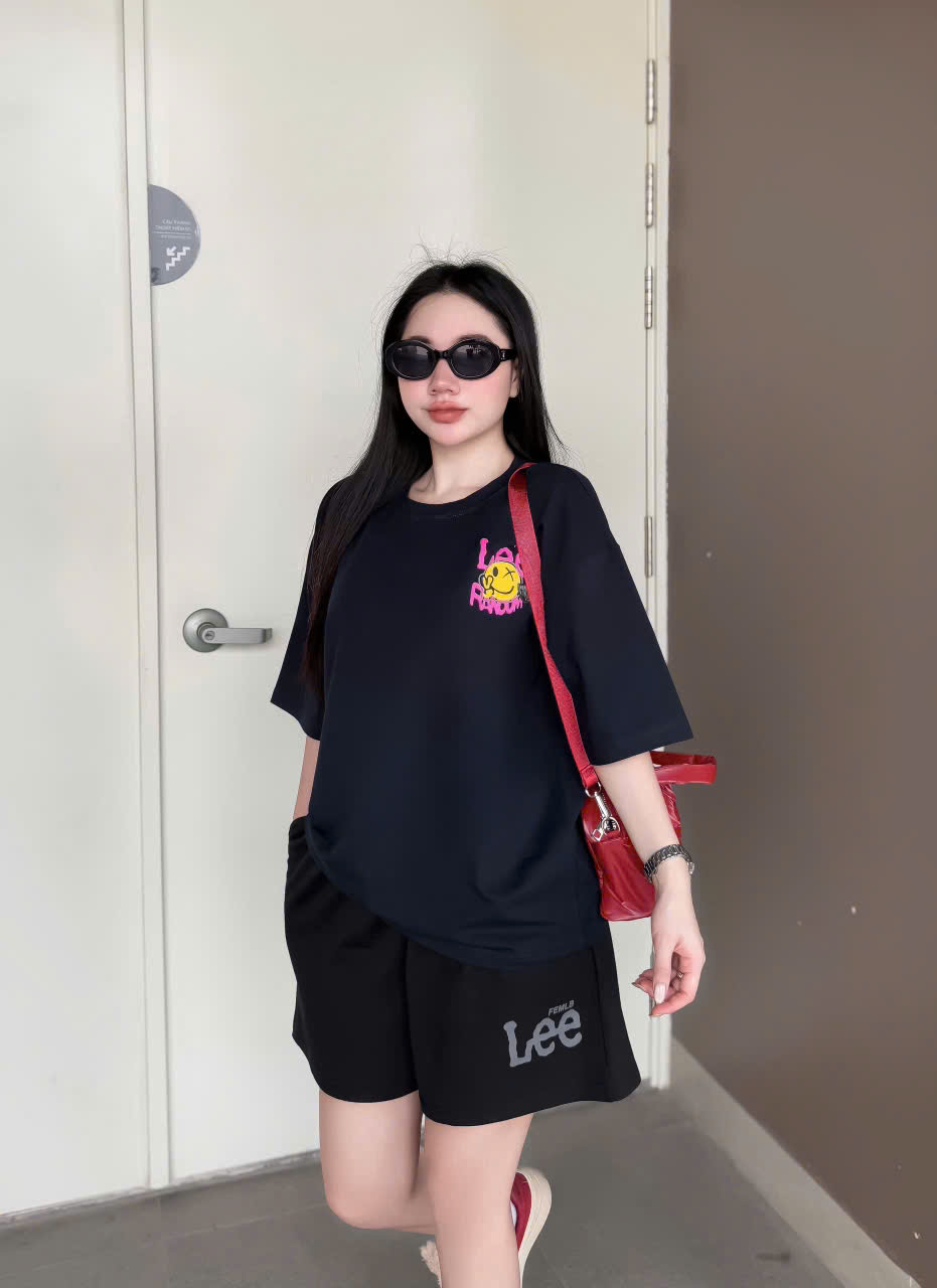 SET ĐÙI ÁO THUN COTTON PHOM RỘNG QUẦN DA CÁ IN LEE - Ảnh 9