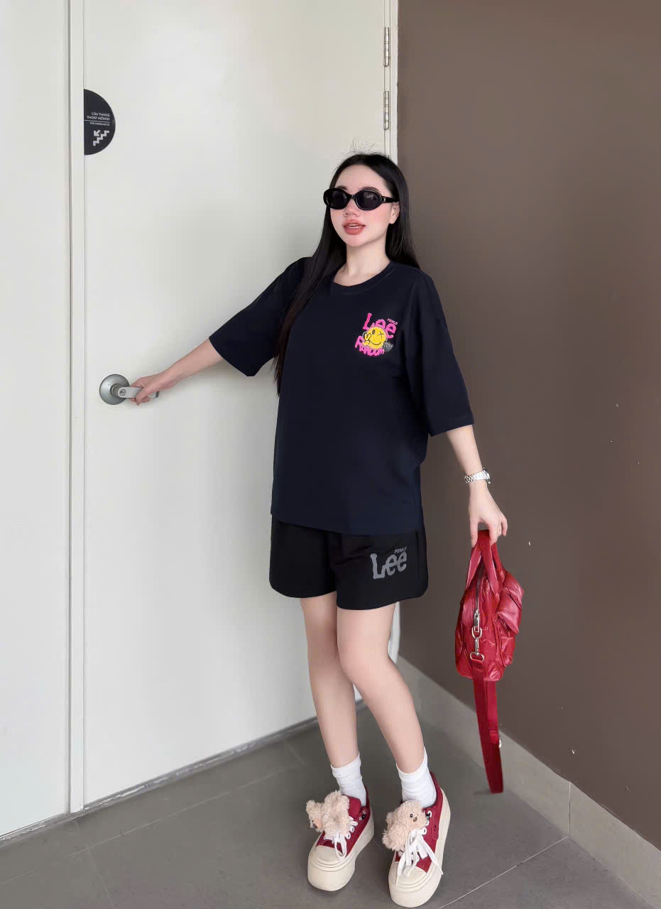 SET ĐÙI ÁO THUN COTTON PHOM RỘNG QUẦN DA CÁ IN LEE - Ảnh 8