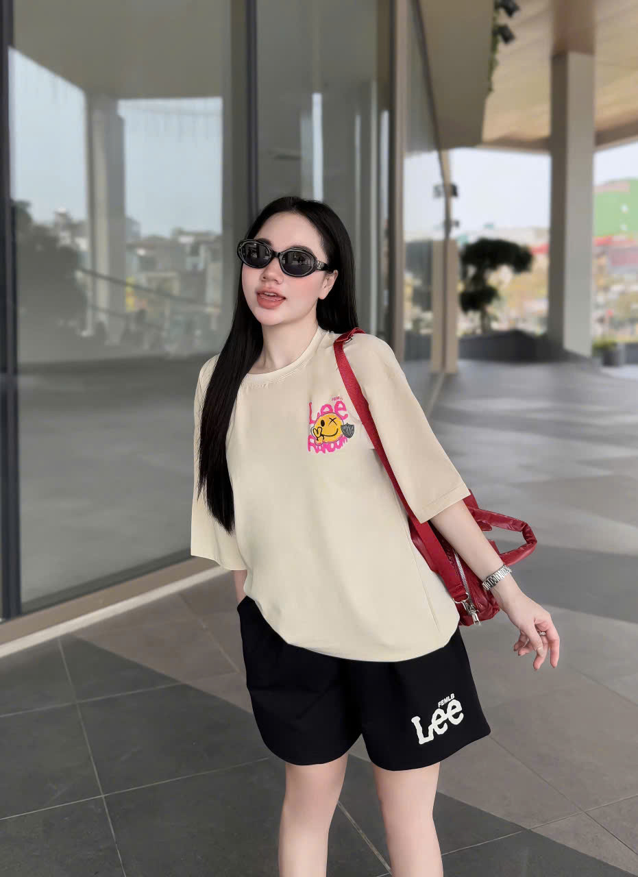SET ĐÙI ÁO THUN COTTON PHOM RỘNG QUẦN DA CÁ IN LEE - Ảnh 4