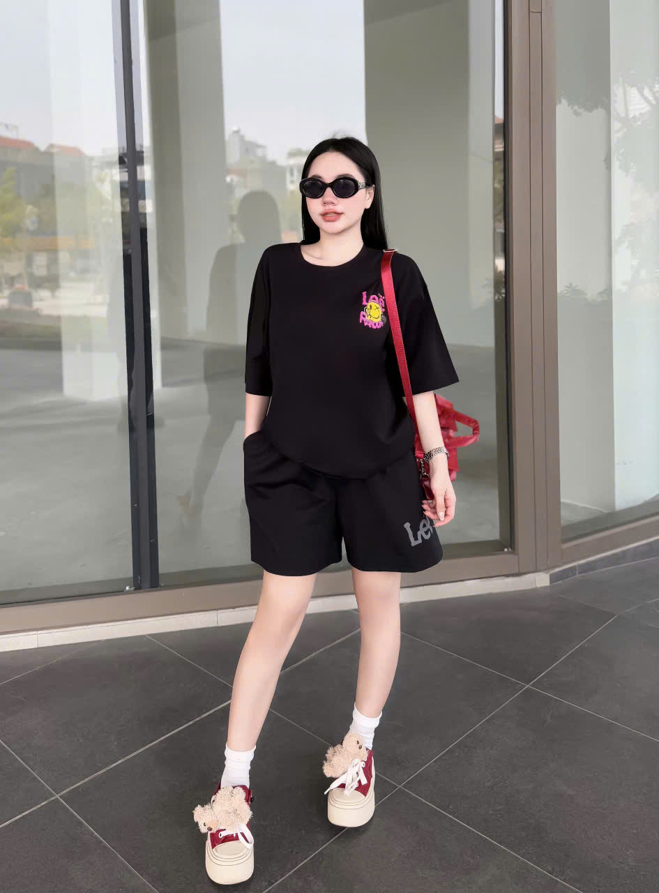 SET ĐÙI ÁO THUN COTTON PHOM RỘNG QUẦN DA CÁ IN LEE - Ảnh 6