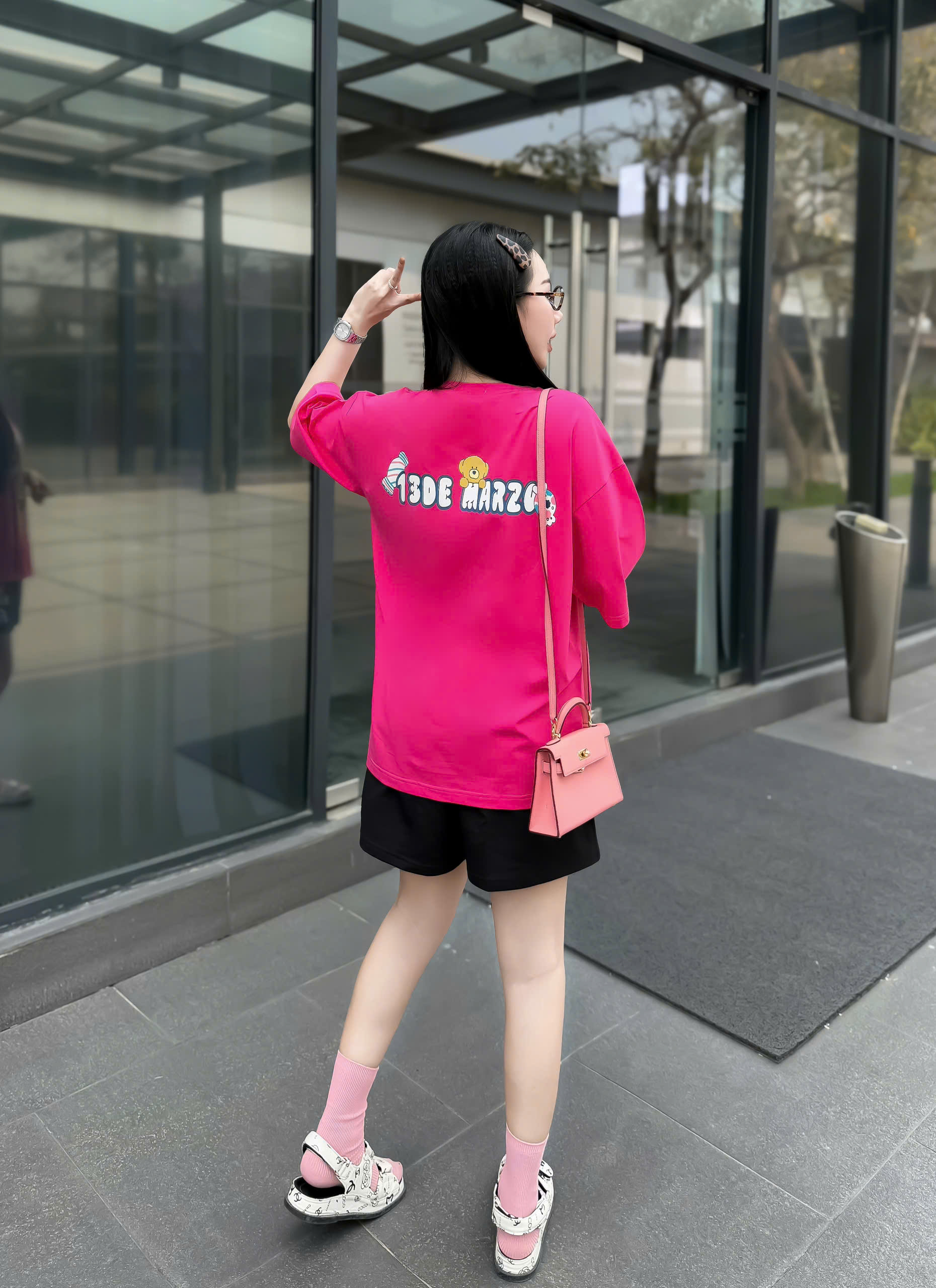 SET ĐÙI ÁO THUN PHOM RỘNG QUẦN DA CÁ IN HÌNH GẤU TRẺ TRUNG - Ảnh 12