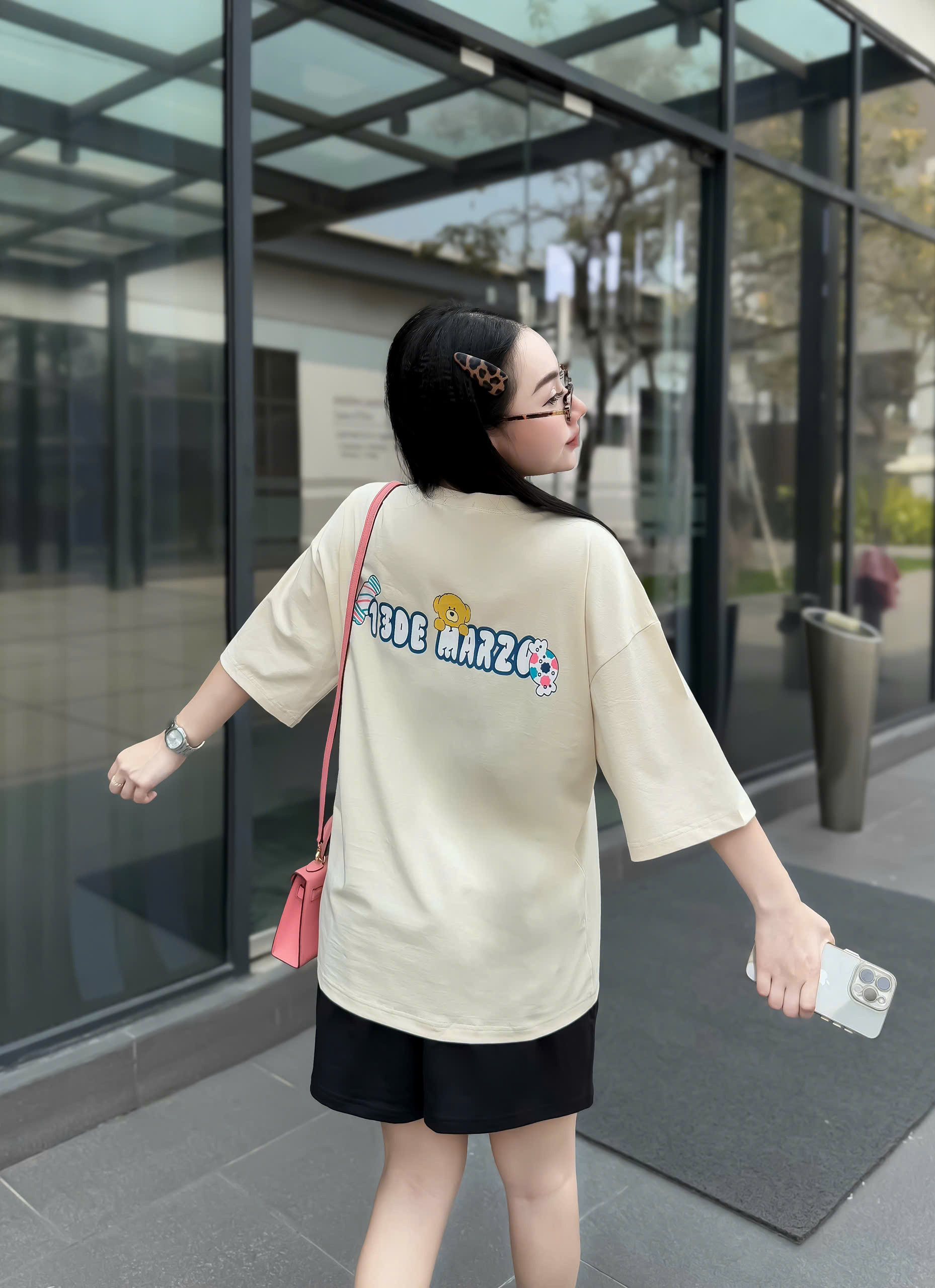 SET ĐÙI ÁO THUN PHOM RỘNG QUẦN DA CÁ IN HÌNH GẤU TRẺ TRUNG - Ảnh 17