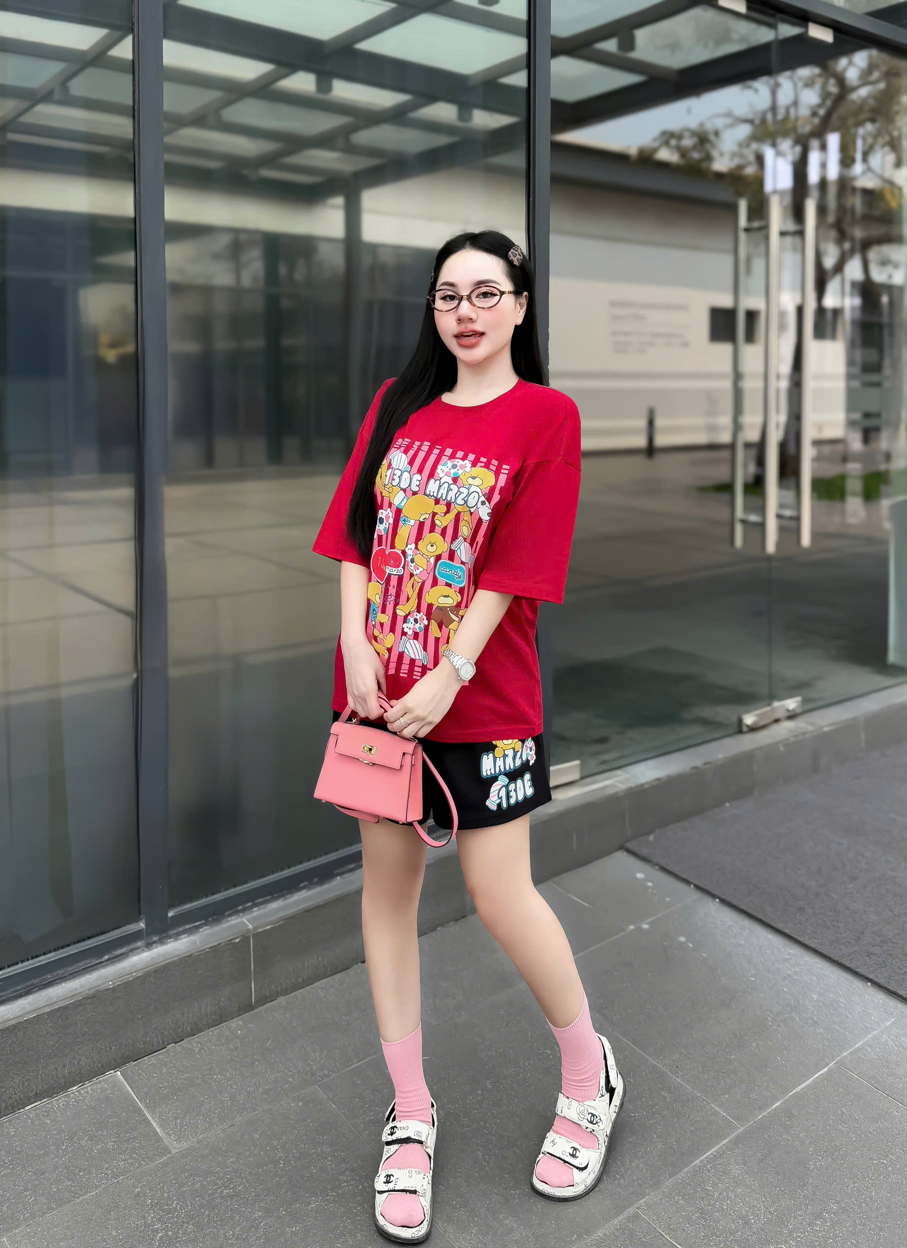 SET ĐÙI ÁO THUN PHOM RỘNG QUẦN DA CÁ IN HÌNH GẤU TRẺ TRUNG - Ảnh 19